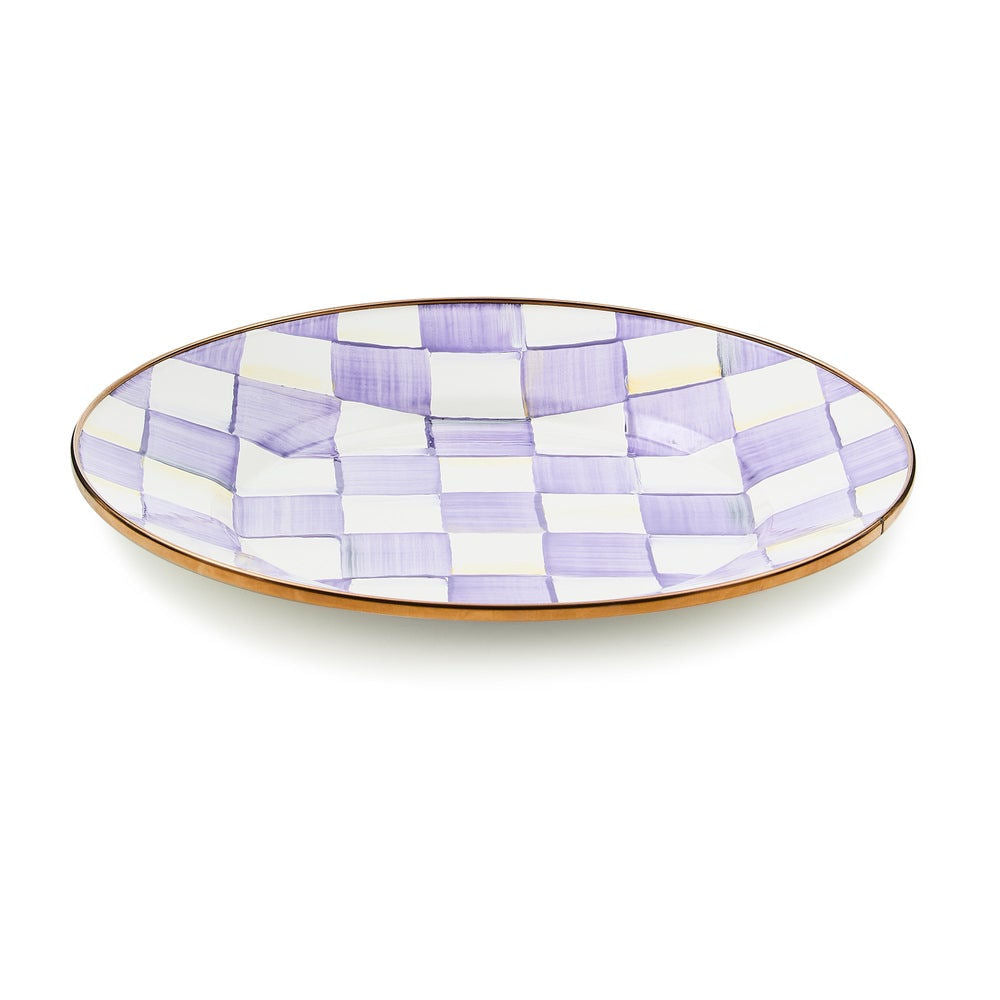 Violet Check Dinner Plate by MacKenzie-Childs