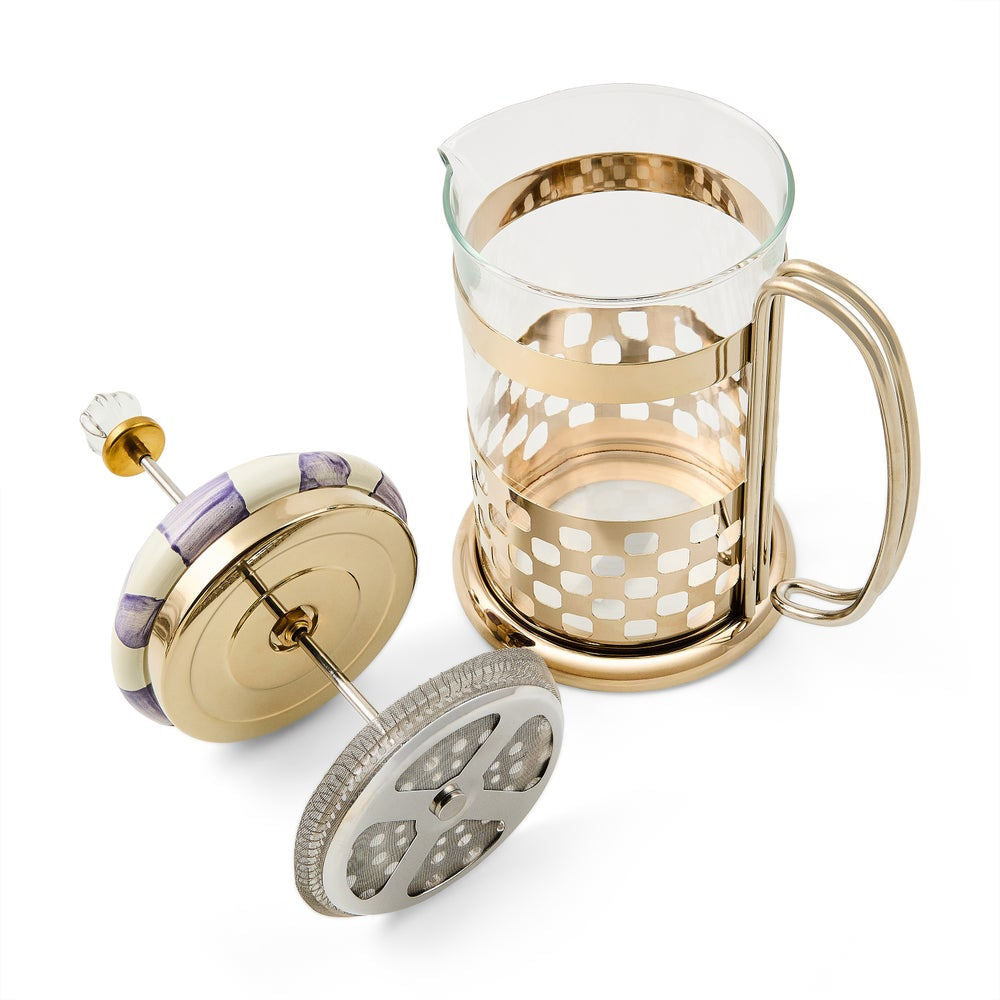 Violet Check French Press MacKenzie-Childs Europe – |VESIMI Design|