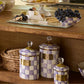 Violet Check Enamel Canisters - Set of 3