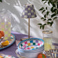 Violet Check LED Rechargeable Cafe Table Lamp by Mackenzie-Childs