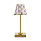 Violet Check LED Rechargeable Cafe Table Lamp by Mackenzie-Childs