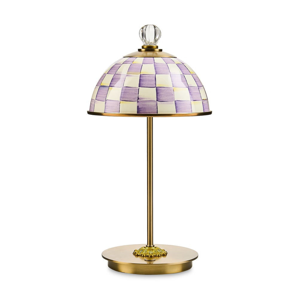 Violet Check LED Rechargeable Dome Table Lamp – |VESIMI Design|