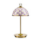 Violet Check LED Rechargeable Dome Table Lamp
