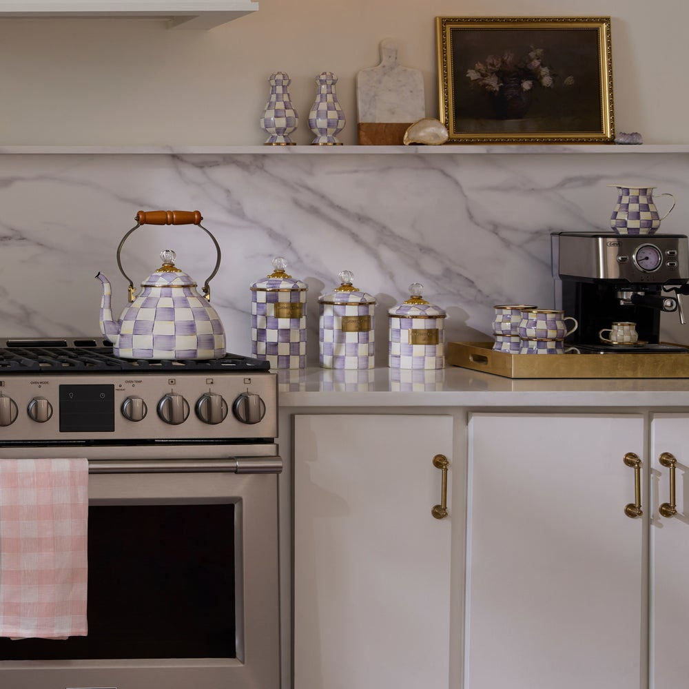 Violet Check Medium Canister