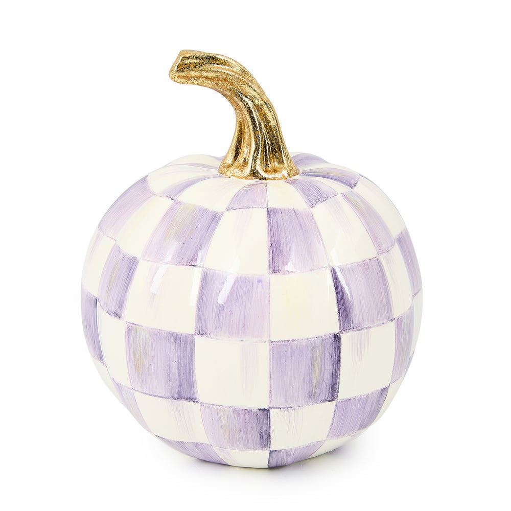 Violet Check Mini Pumpkin - MacKenzie-Childs Halloween decoration