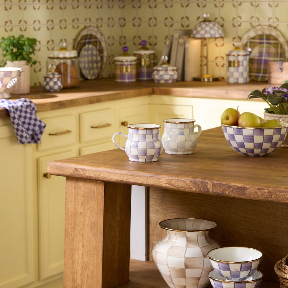 MacKenzie-Childs Violet Check Mug