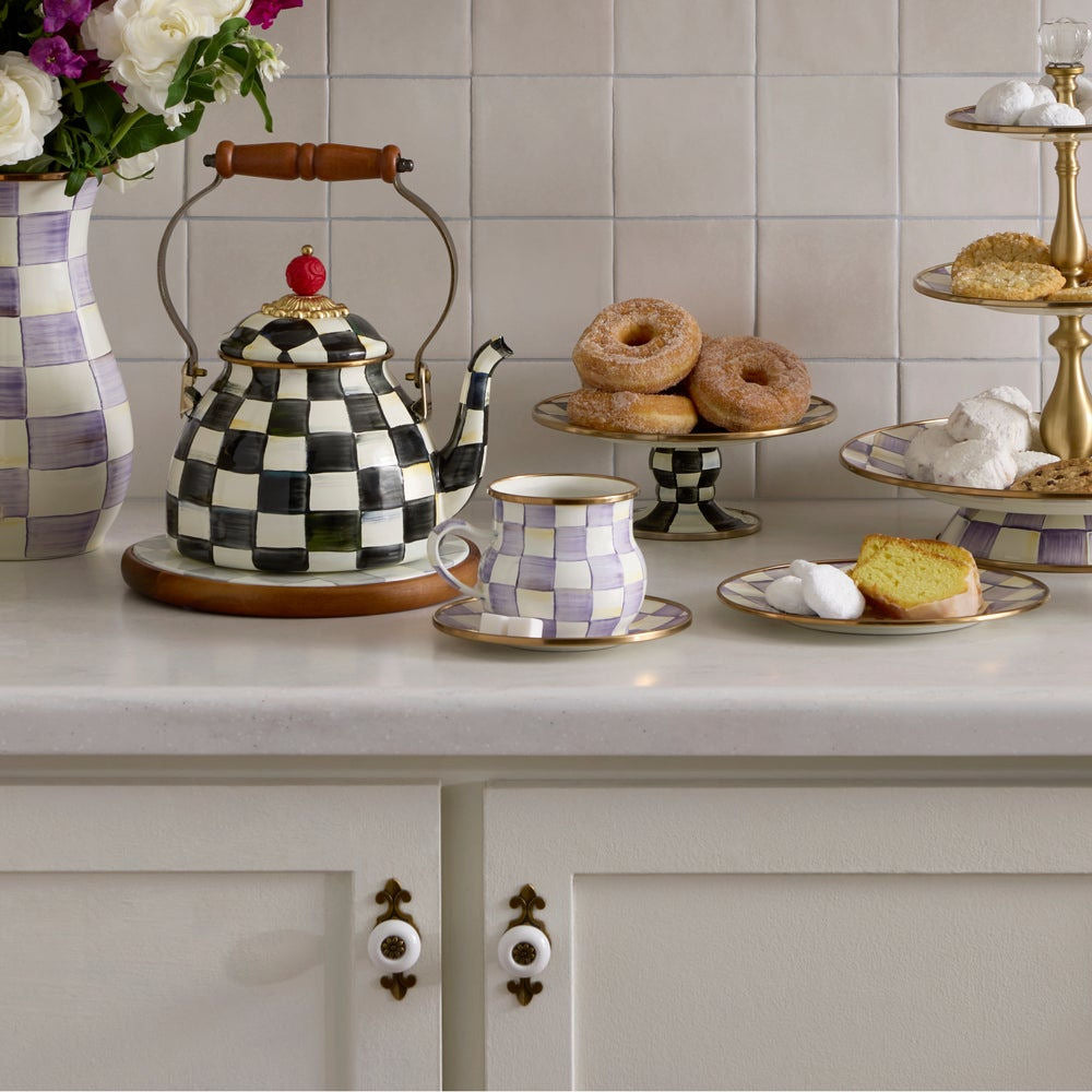 MacKenzie-Childs Violet Check Mug