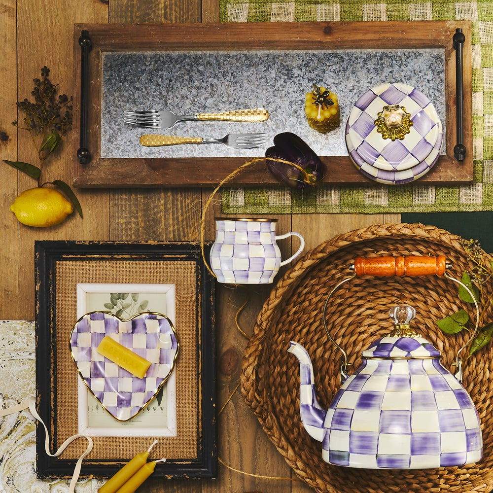 MacKenzie-Childs Violet Check Mug