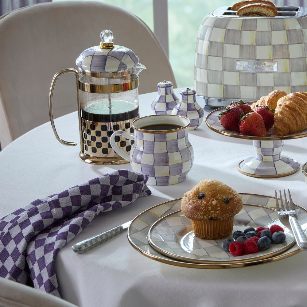 MacKenzie-Childs Violet Check Mug
