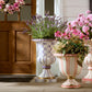 Violet Check Pedestal Urn / Special Order