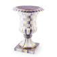 Violet Check Pedestal Urn / Special Order