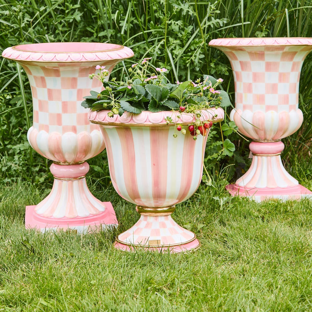 Rosy Stripe Urn by MacKenzie-Childs / Special Order