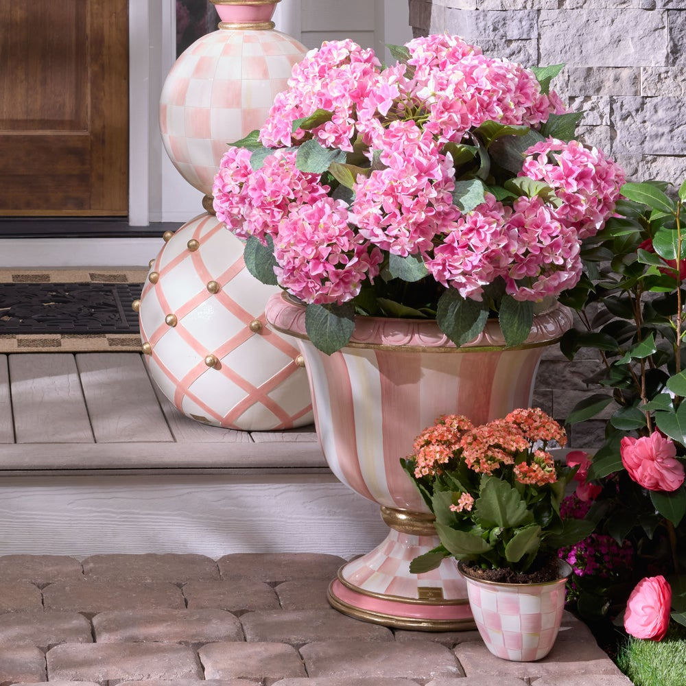 Rosy Stripe Urn by MacKenzie-Childs / Special Order