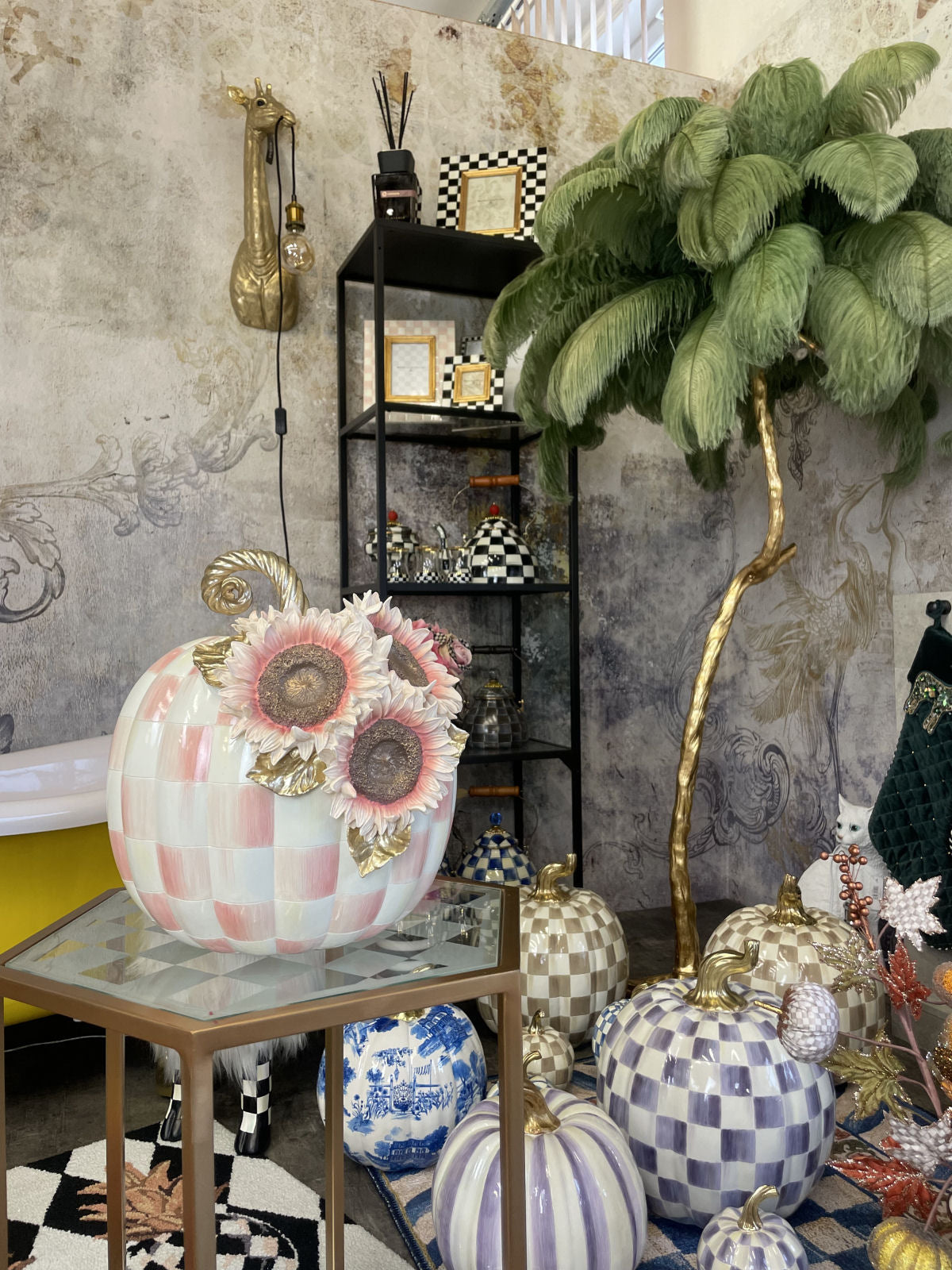 All Violet Check Pumpkins Set by MacKenzie-Childs