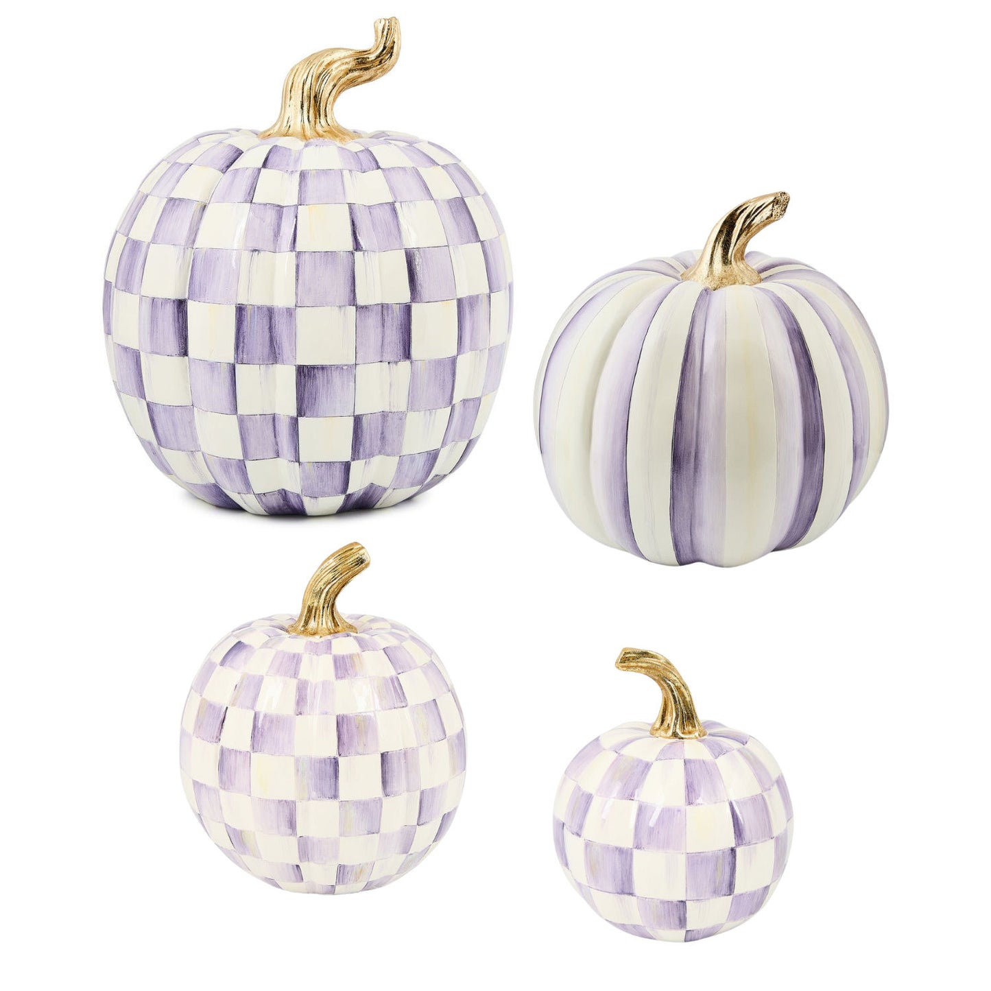 All Violet Check Pumpkins Set by MacKenzie-Childs
