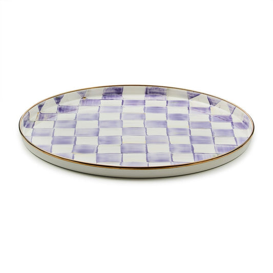 Violet Check Round Tray MacKenzie-Childs