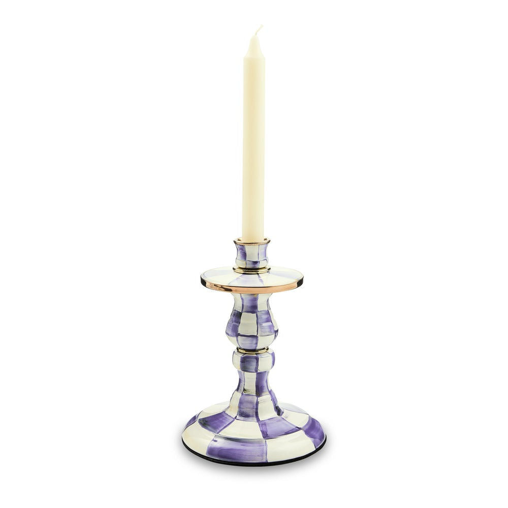Voilet Check Small Candlestick by MacKenzie-Childs