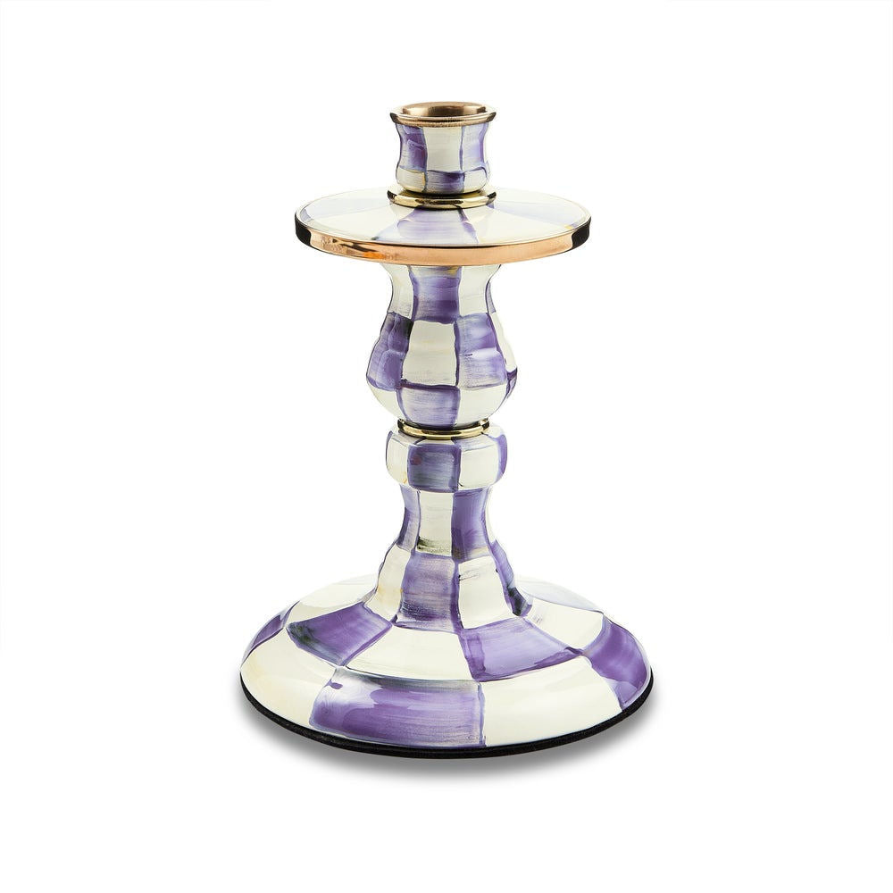 Voilet Check Small Candlestick by MacKenzie-Childs