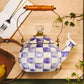 Violet Check Whistling Tea Kettle by MacKenzie-Childs