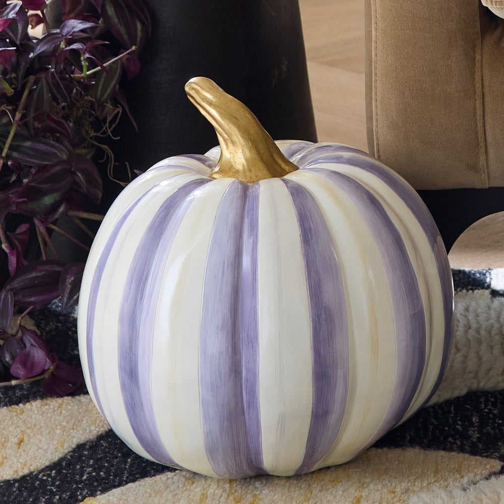 Violet Stripe Medium Pumpkin by MacKenzie-Childs