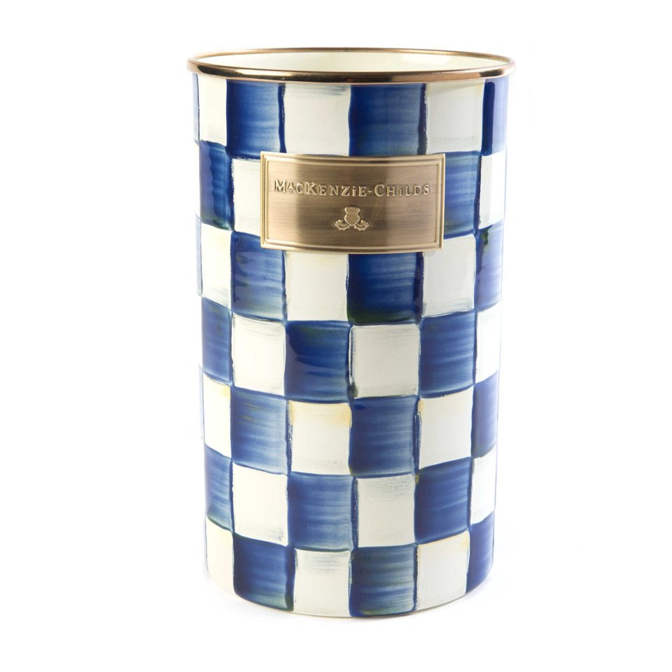 Royal Check Enamel Utensil Holder