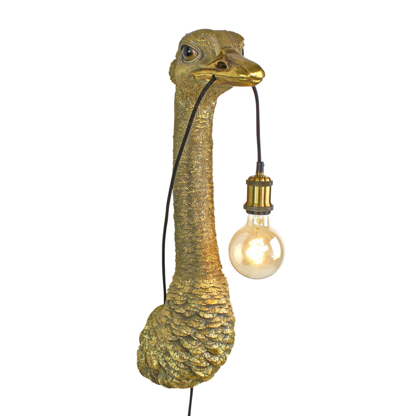 Wall Ostrich Lamp Franz Josef, Gold