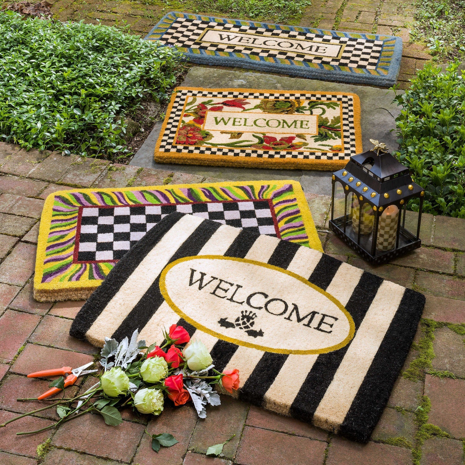 Welcome Awning Stripe Entrance Mat - |VESIMI Design| Luxury Bathrooms and Home Decor