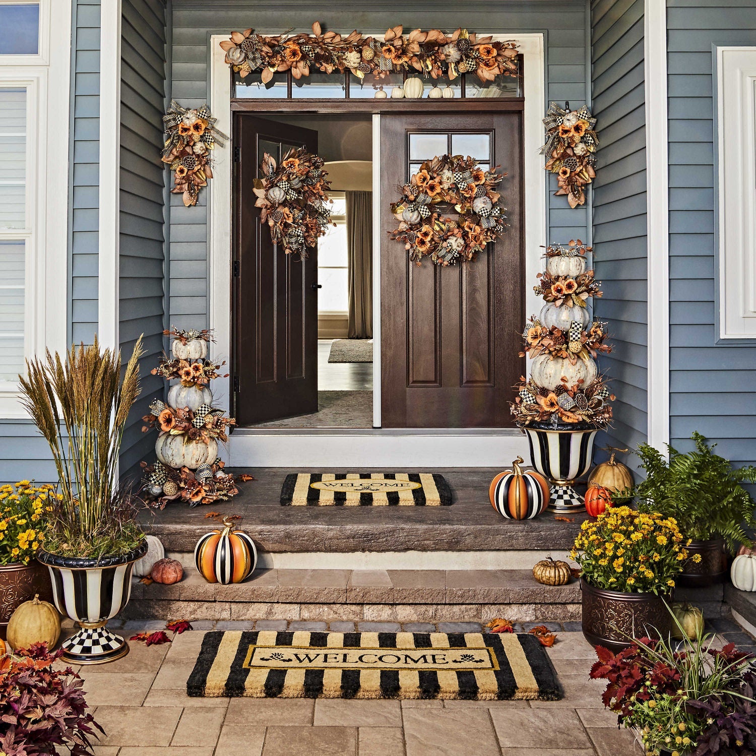 Welcome Awning Stripe Entrance Mat - |VESIMI Design| Luxury Bathrooms and Home Decor