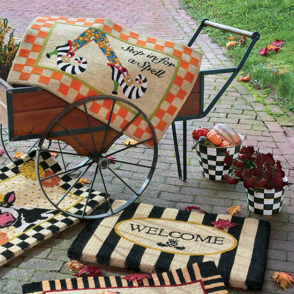 Welcome Awning Stripe Entrance Mat - |VESIMI Design| Luxury Bathrooms and Home Decor