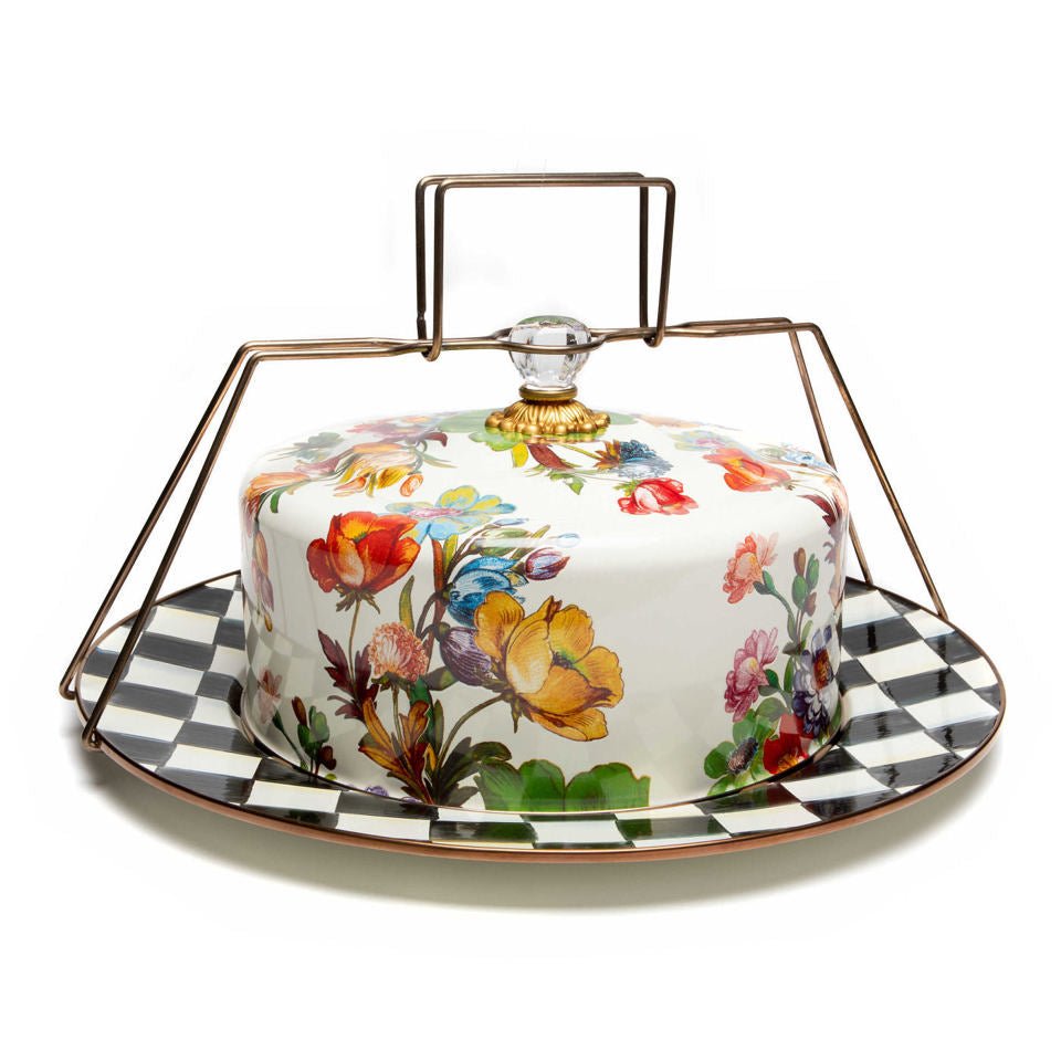 White Flower Market Cake Carrier by MacKenzie-Childs - |VESIMI Design|