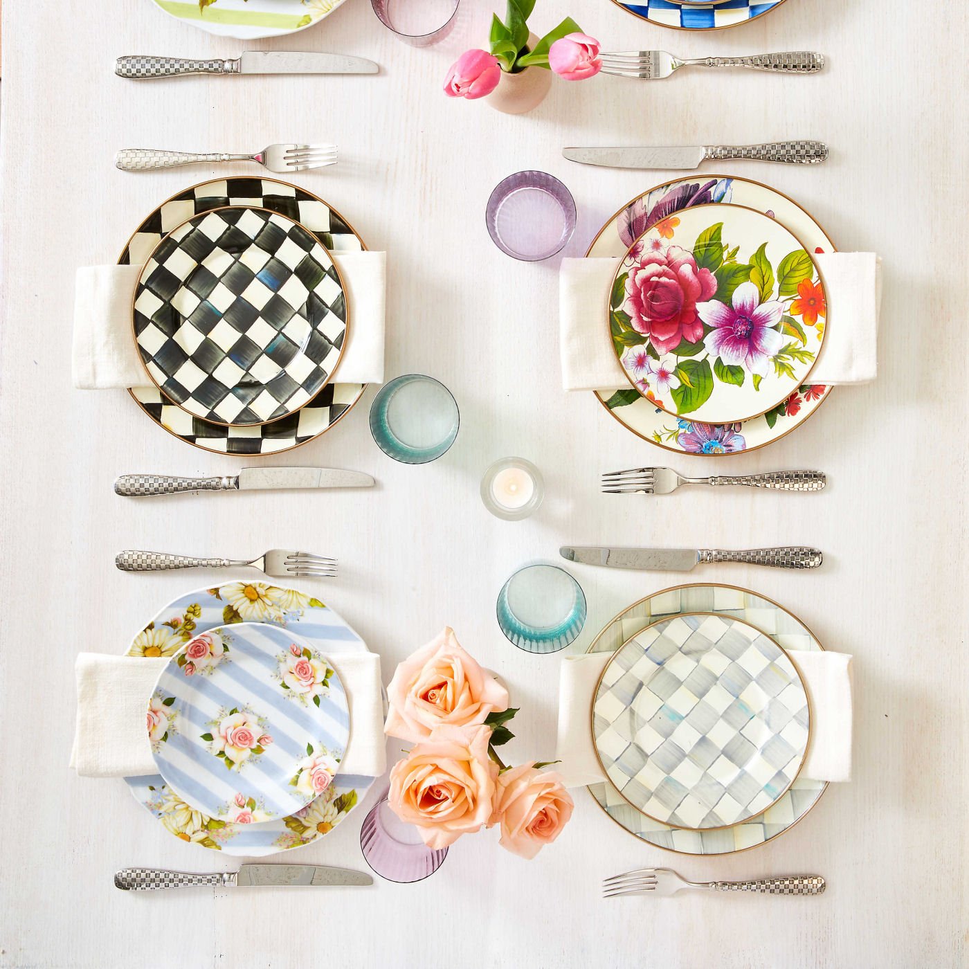 White Flower Market Dinner Plate by Mackenzie-Childs - |VESIMI Design|