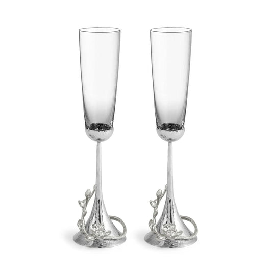 Weiße Orchideen-Toastflöte – 2er-Set von Michael Aram