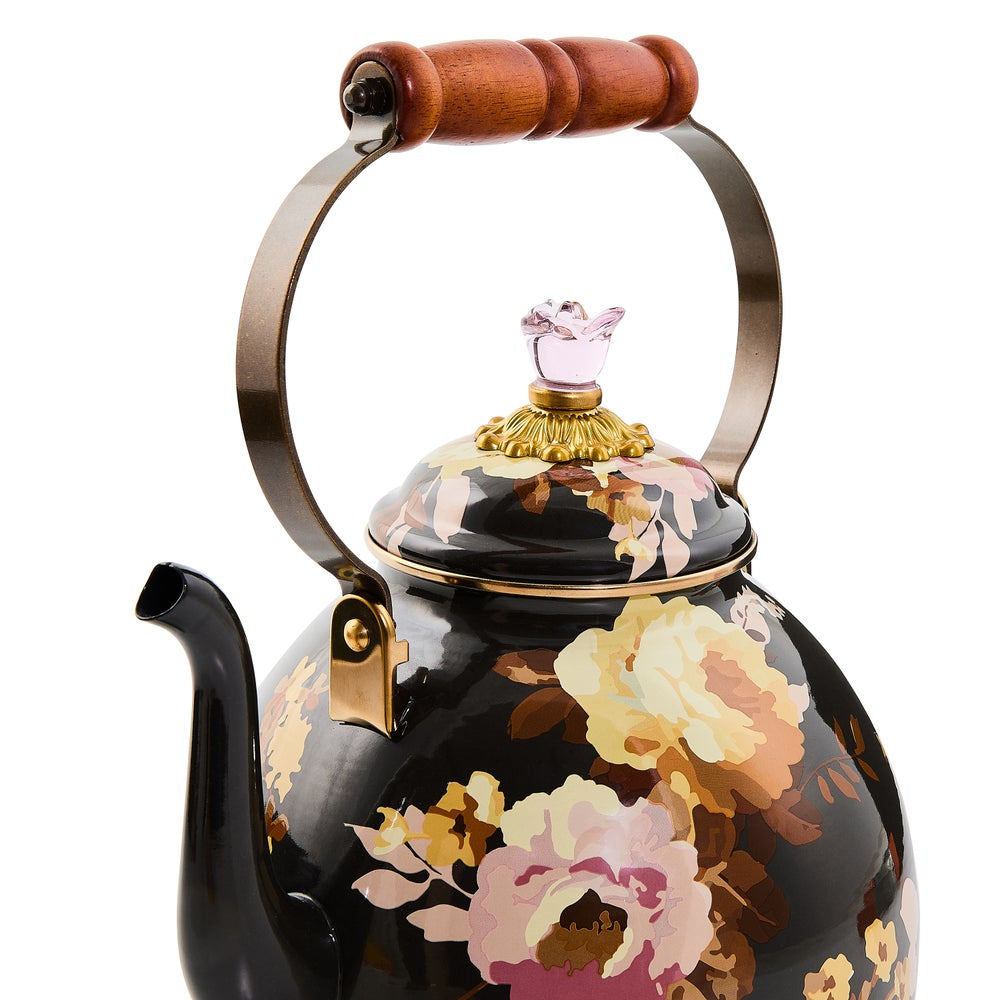 Wild Rose Brown 3 Quart Tea Kettle by MacKenzie-Childs