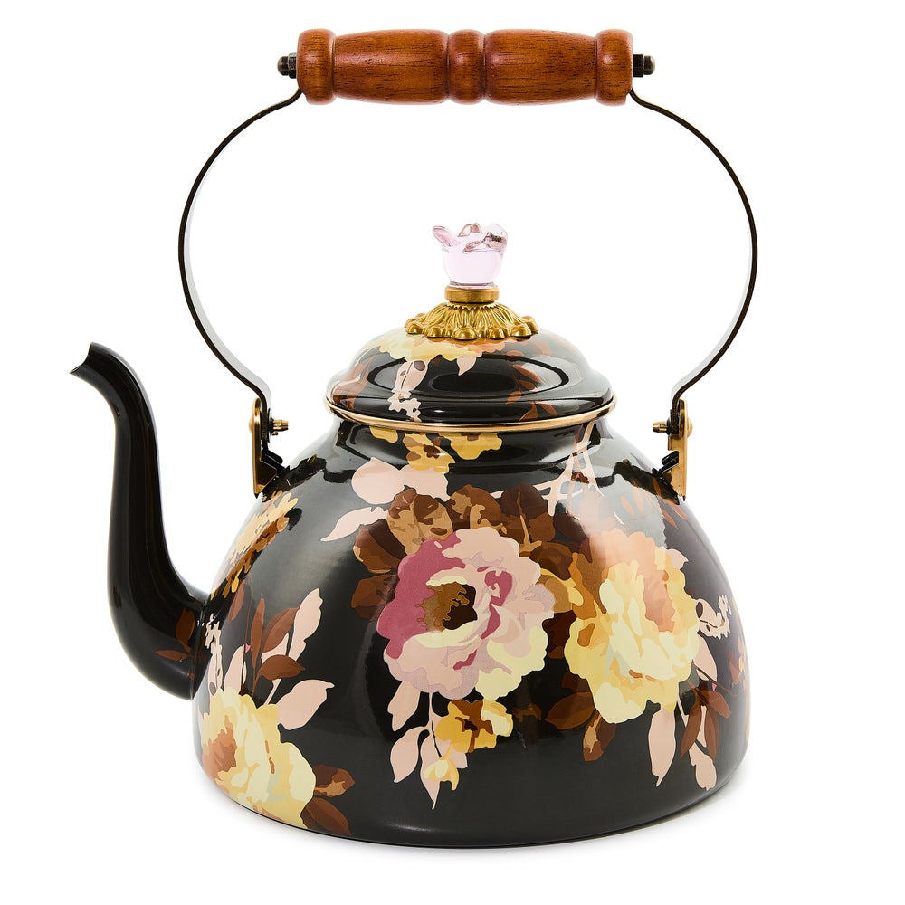 Kettel Roes Wild Rose Brown 3 Quart Tea Kettle MacKenzie-Childs – |VESIMI Design|