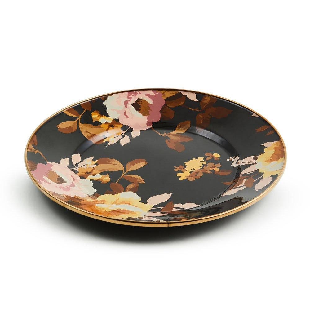 Wild Rose Brown Dinner Plate by MacKenzie-Childs
