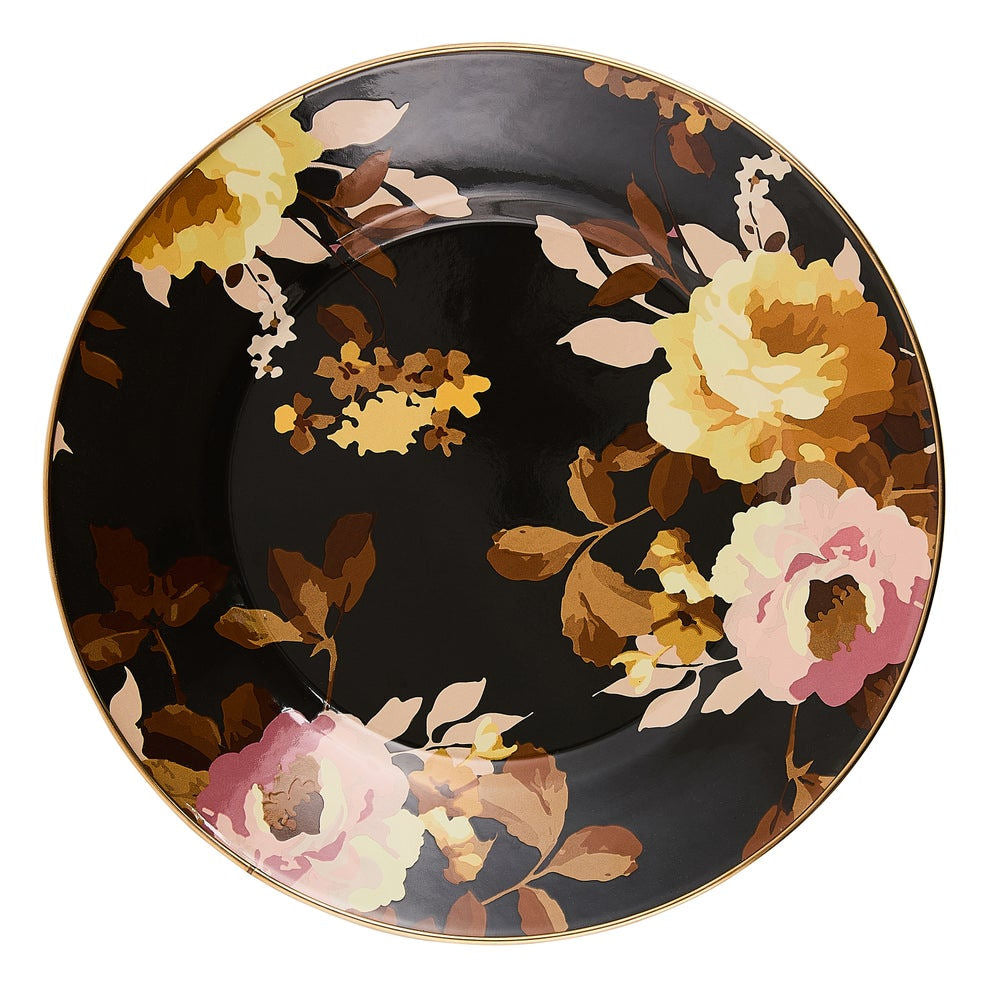 Wild Rose Brown Dinner Plate by MacKenzie-Childs