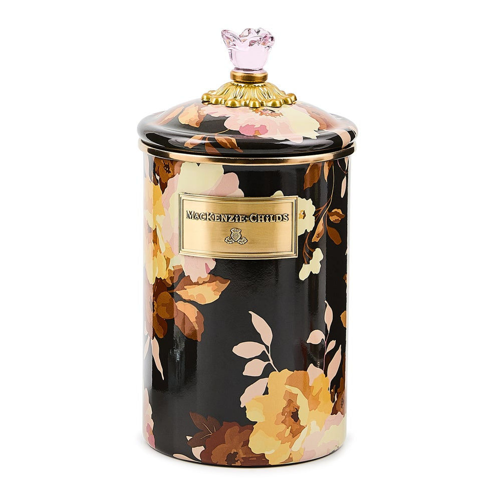 Wild Rose Brown Large Canister MacKenzie-Childs