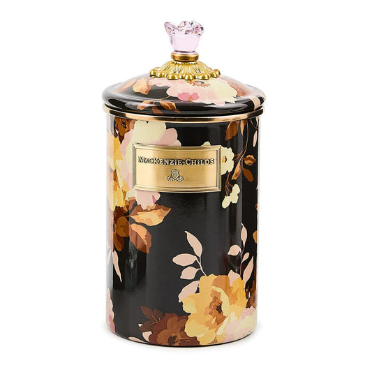 Wild Rose Brown Large Canister MacKenzie-Childs