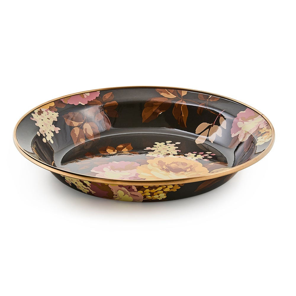 Wild Rose Brown Pie Plate by MacKenzie-Childs