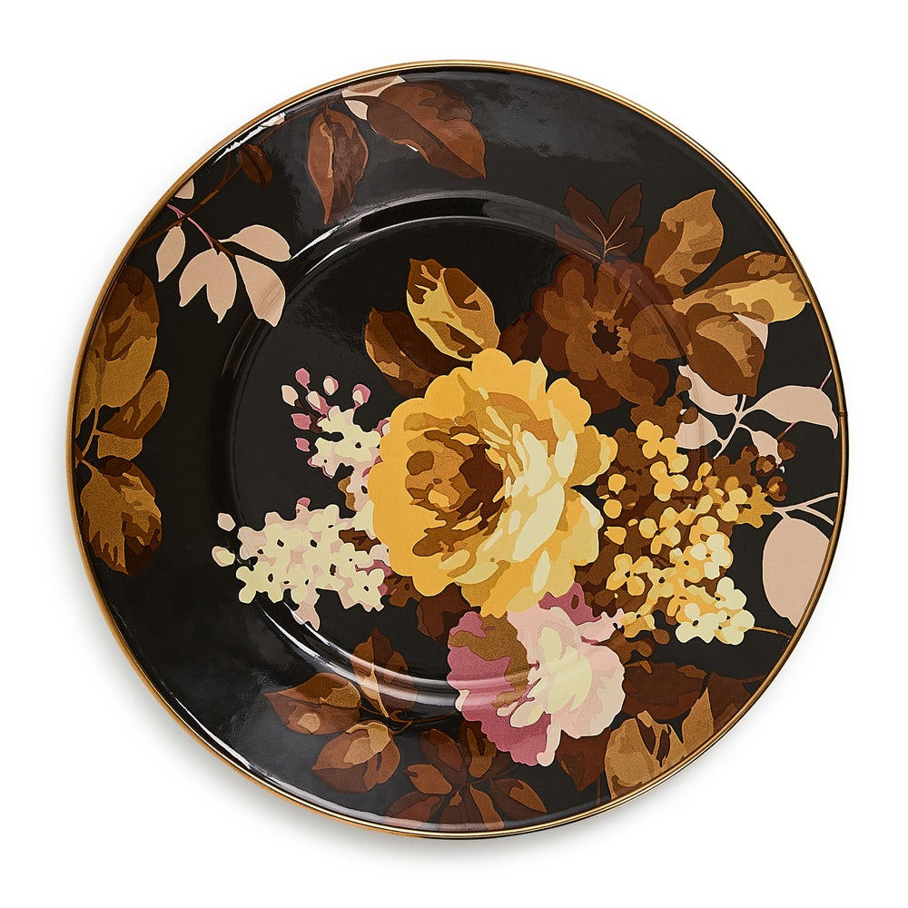 Wild Rose Brown Salad Plate by MacKenzie-Childs