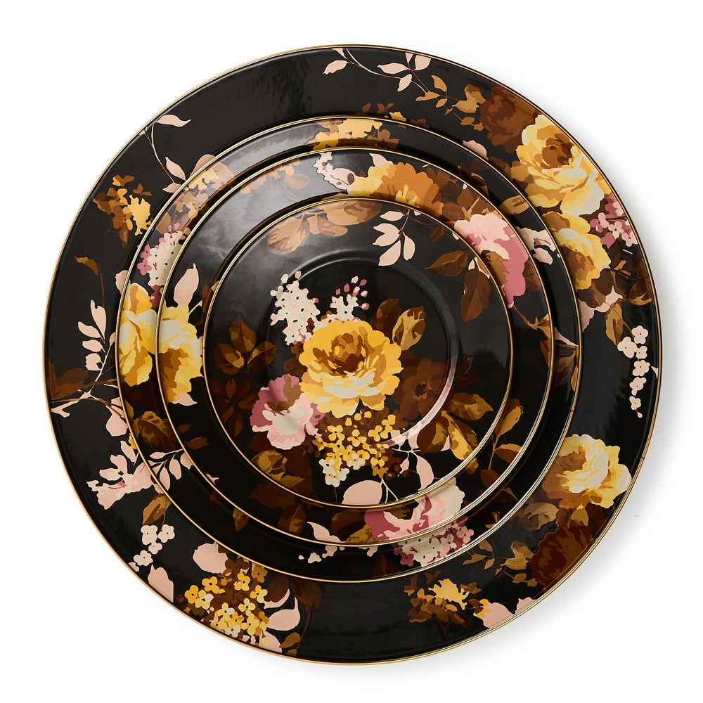 Mackenzie-Childs Wild Rose Brown Serving Platter