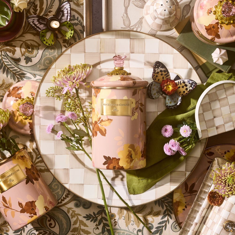 Wild Rose Mauve Large Canister MacKenzie-Childs