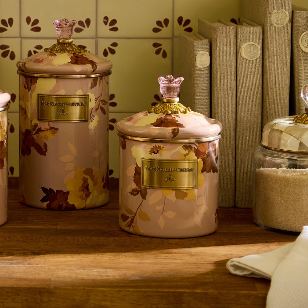Wild Rose Mauve Canisters - Set of 3