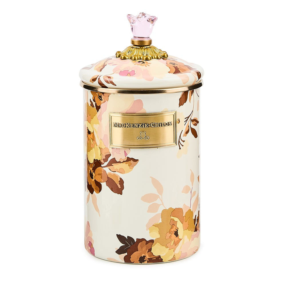 Wild Rose White Large Canister MacKenzie-Childs