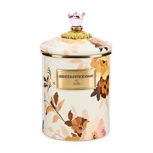 Wild Rose White Medium Canister by MacKenzie-Childs