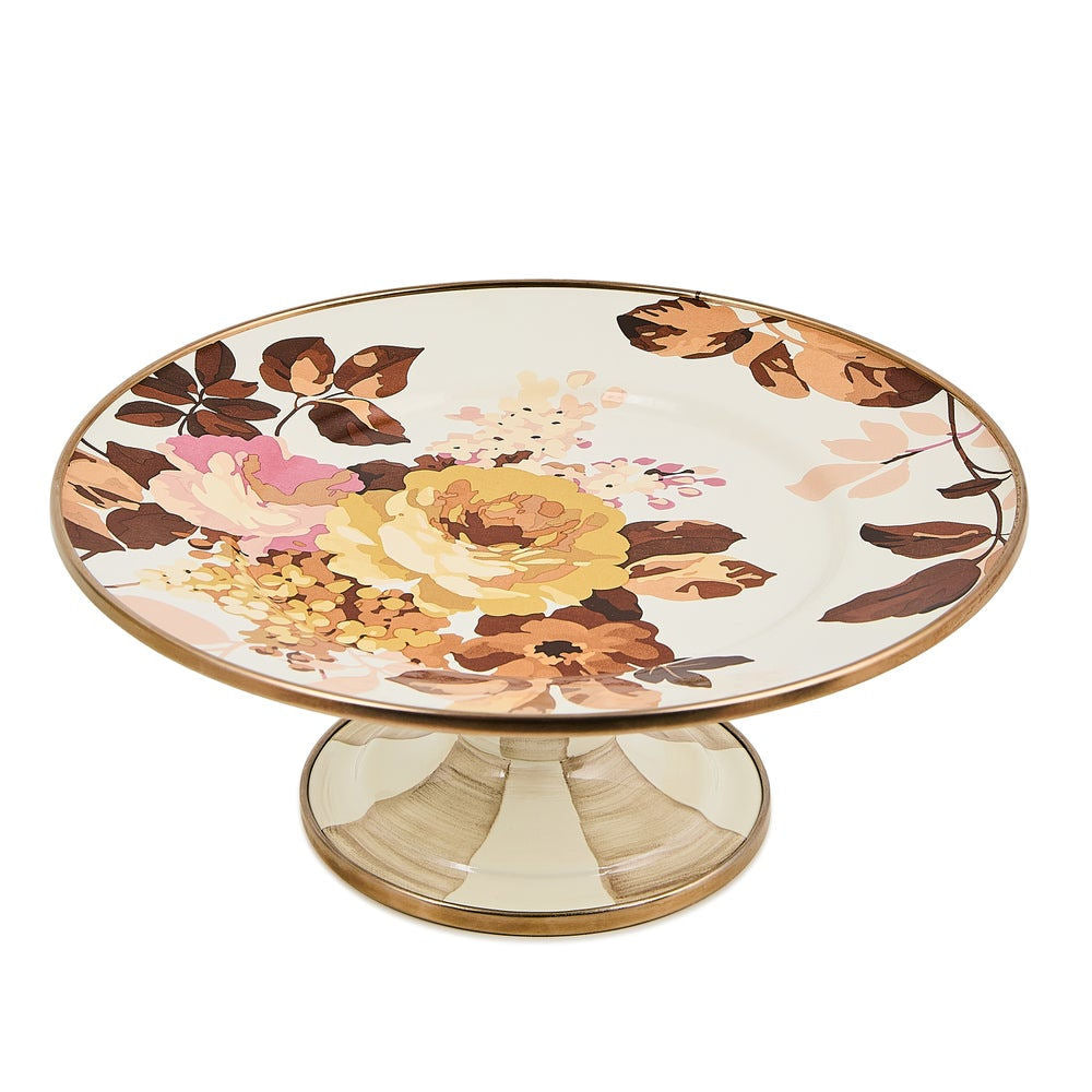 Wild Rose White Mini Pedestal Platter by MacKenzie-Childs