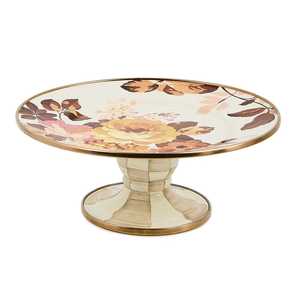 Wild Rose White Mini Pedestal Platter by MacKenzie-Childs