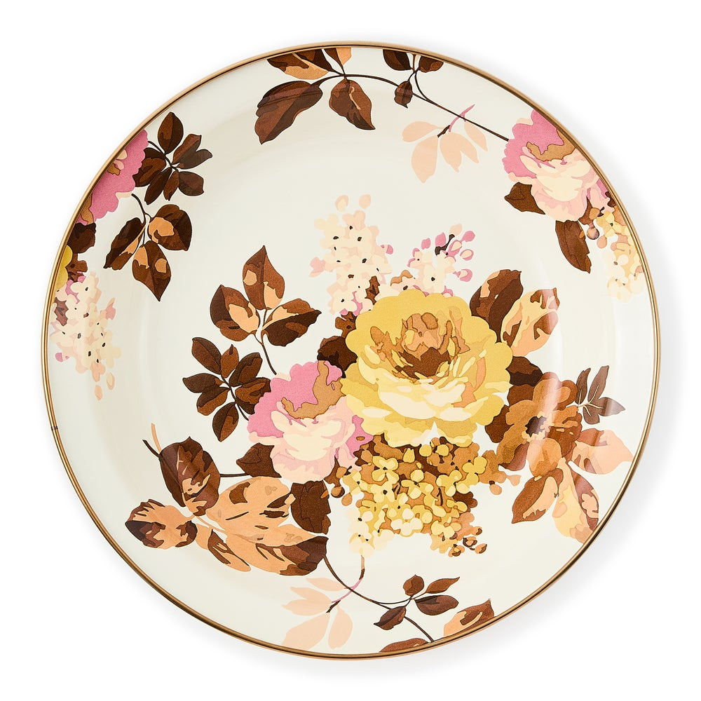 Wild Rose White Pie Plate by MacKenzie-Childs