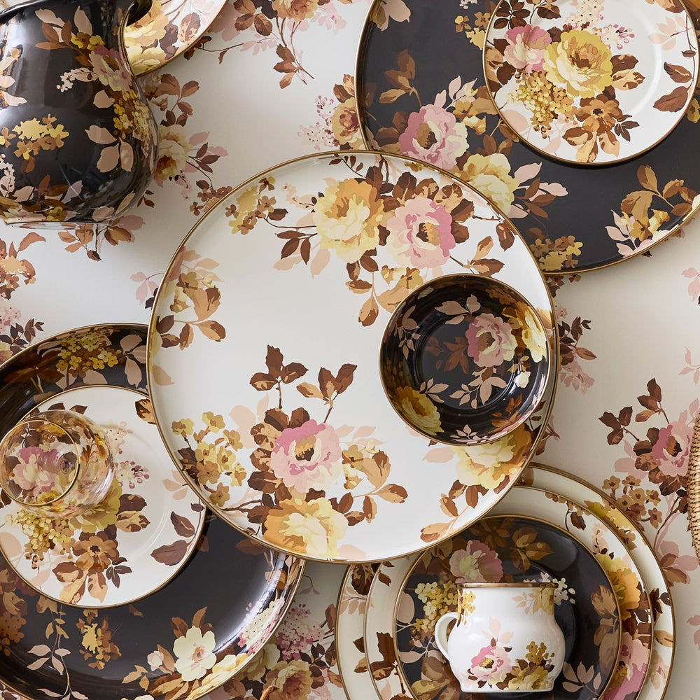 Wild Rose White Round Tray MacKenzie-Childs