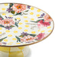 Wildflowers enamel small pedestal platter - yellow - |VESIMI Design| Luxury Bathrooms and Home Decor